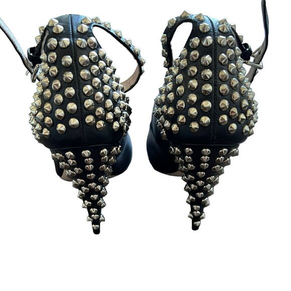 Miu Miu Leather Metal Studs High Heel Pumps Shoes IT 38; Black - Picture 7 of 7
